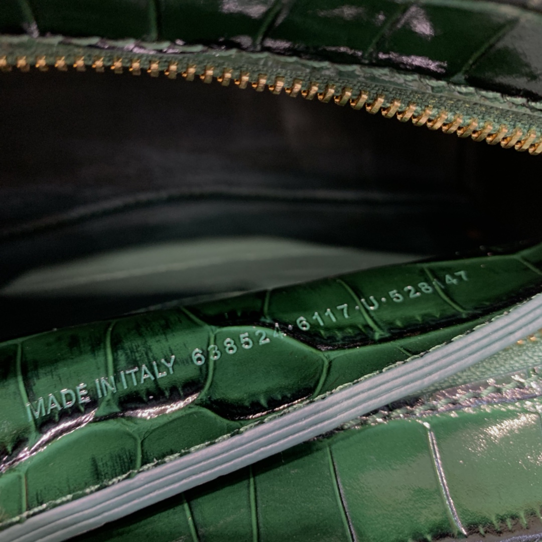 Balenciaga Neo Classic Mini Handbag Crocodile Embossed Shoulder Bag Green